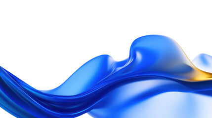 Blue and gold wave abstract design on a transparent  background, perfect for enhancing visual appeal in digital creations