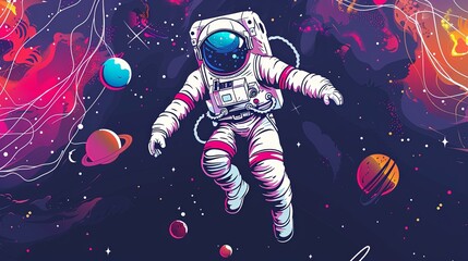Wall Mural - Astronaut Floating in Space