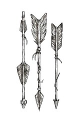 Poster - Simple illustration of three arrows on a white background
