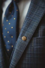 Poster - Close-up shot of a suit jacket and tie, perfect for business or formal occasion use