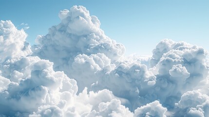 Poster - A single-engine airplane soars through a white cloudy sky with no obstacles in sight