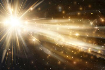Poster - A shining star lights up the dark night sky, perfect for use in astronomy or celestial-themed designs