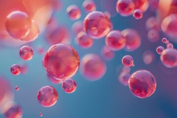 Poster - A cluster of bubbles suspended in mid-air, each one containing a tiny amount of liquid