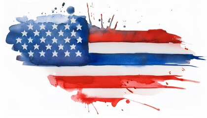 the watercolor image has a mood of patriotism and pride