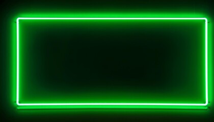 Wall Mural - stylish modern green neon light frame