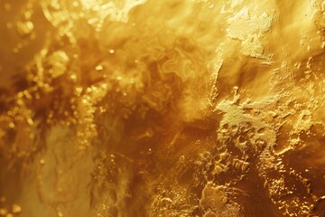 Poster - A close-up shot of a golden wall with intricate details and texture
