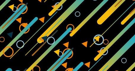 Wall Mural - geometric shape abstract loop animation. infinity motion graphic shapes loop animation on black back