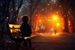 © mohdfaizal - A Boy on a Bench in the Golden Hour