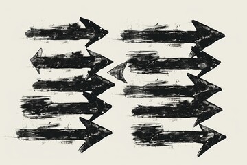 Poster - Simple illustration of arrows in monochrome colors