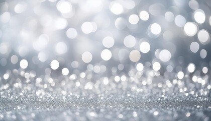 Poster - silver glitter christmas abstract bokeh background