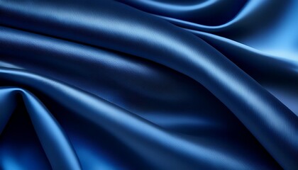 Wall Mural - navy blue silk satin dark elegant luxury abstract background with space for design shiny smooth fabr