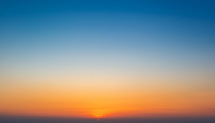 Wall Mural - abstract gradient sunrise in the sky with blue and orange natural background