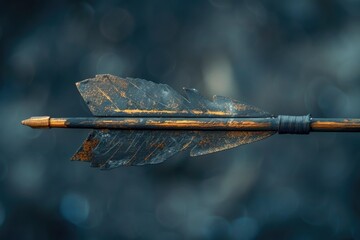 Poster - A simple illustration of an arrow with a leaf sticking out, suitable for use in illustrations or designs where a natural and earthy tone is desired