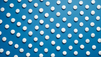 Wall Mural - polka dot pattern off white circles blue background
