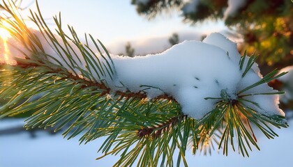 Sticker - snow in a pine tree melting