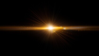 Canvas Print - digit lens flare with bright light in black background used for texture and material