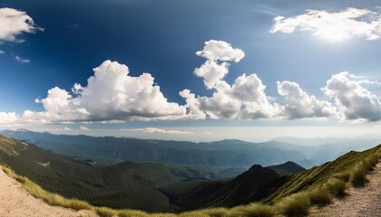 Canvas Print - panorama blue sky and cloud with daylight natural background