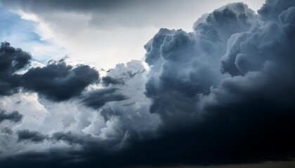 Wall Mural - the dark sky had clouds gathered to the left and a strong storm before it rained bad weather sky
