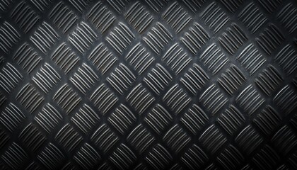 Sticker - dark metal texture with diamond pattern steel background