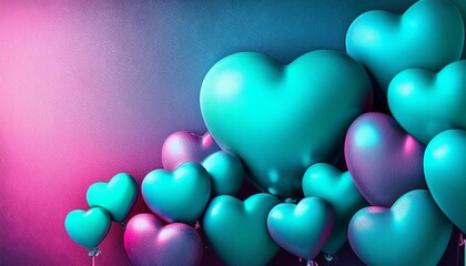 Poster - birthday valentine festive design space background colorful beautiful gradient background teal turquoise pink purple abstract