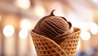 indulge in a creamy treat delicious chocolate cream ice cream cone for summer bliss