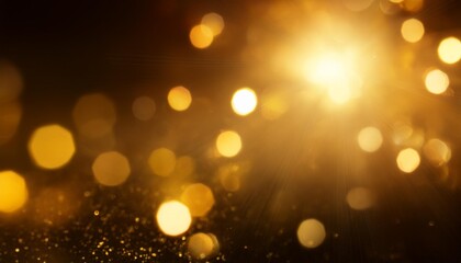 Wall Mural - golden christmas light leaks and lens flare overlays cool warm gold tint color