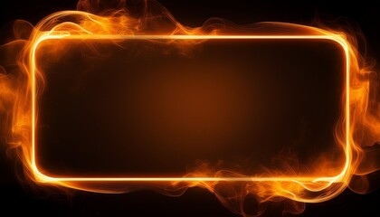 Canvas Print - an empty textbox background with magical orange smoke corners on a dark glowing background