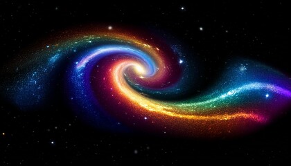 Wall Mural - glittering galaxy spin shimmering rainbow fairy dust generative ai