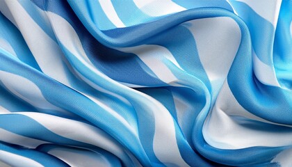 Poster - blue and white pattern with waves on fabric