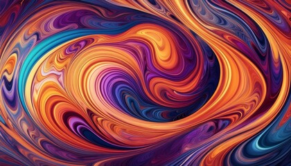 Wall Mural - mesmerizing swirls of vibrant hues abstract digital art showcasing fluid motion and kaleidoscopic pa