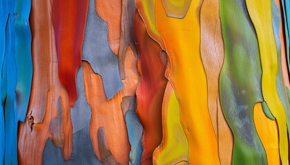 Wall Mural - colorful abstract pattern texture of eucalyptus tree bark