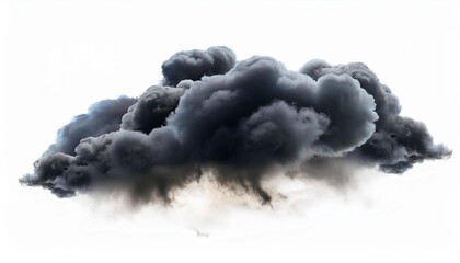 Wall Mural - black clouds storm smoke isolated on transparent background
