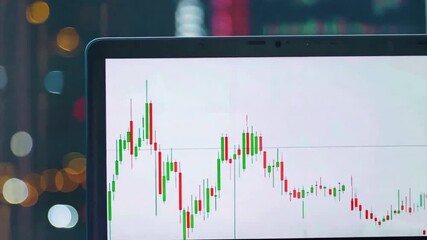 Canvas Print - stock market with candlestick stock market chart uptrend line on monitor screen,generative ai