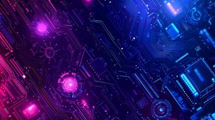 Poster - Futuristic Circuit Board Technology Design