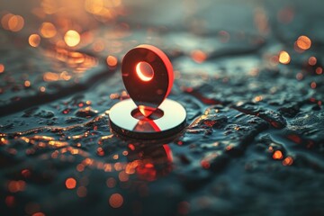 Aufkleber - A close-up view of a small object sitting on a surface, great for product or detail shots