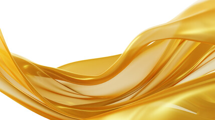 Canvas Print - Dynamic 3D gold wave shape isolated for seamless integration into transparent background designs