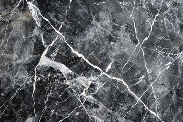 Aufkleber - A black and white marble floor with visible cracks