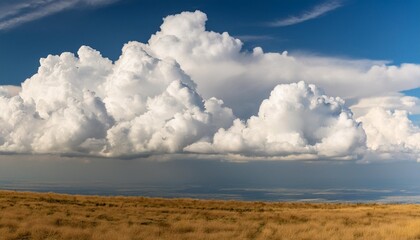 Wall Mural - white cumulus clouds formation in blue sky