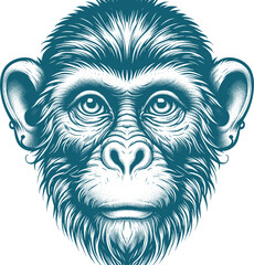 Wall Mural - monkey tattoo vector