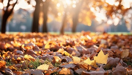 Wall Mural - blurred abstract autumn background texture