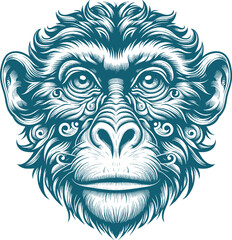 Wall Mural - monkey tattoo vector