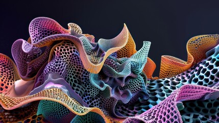 Abstract honeycomb pattern with vibrant colors.