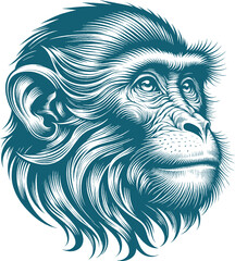 Wall Mural - monkey tattoo vector