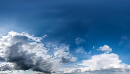 Wall Mural - panorama of blue sky with dark clouds