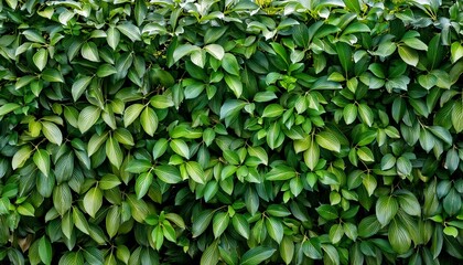 Wall Mural - foliage plant background hedge wall of green leaves