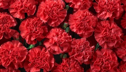 Wall Mural - close up photo of red carnations as a seamless pattern