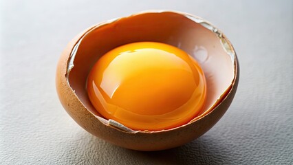 Canvas Print - Closeup shot of an open egg with yolk, food, cooking, ingredient, breakfast, protein, healthy, organic, kitchen, nutrition, shell