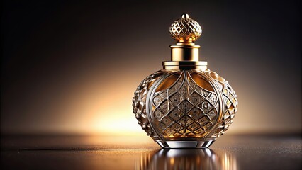 Sticker - Perfume bottle with elegant design and intricate details, fragrance, container, cosmetic, beauty, aroma, glass, luxury, scent