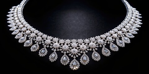 Sticker - Exquisite diamond necklace on display, diamonds, jewelry, luxury, fashion, elegant, accessory, shiny, glamour, elegance