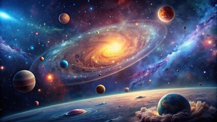 Sticker - A stunning image of the vast and mysterious universe, cosmos, stars, galaxy, space, astronomy, exploration, planets